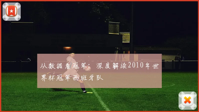 从数据看冠军：深度解读2010年世界杯冠军西班牙队